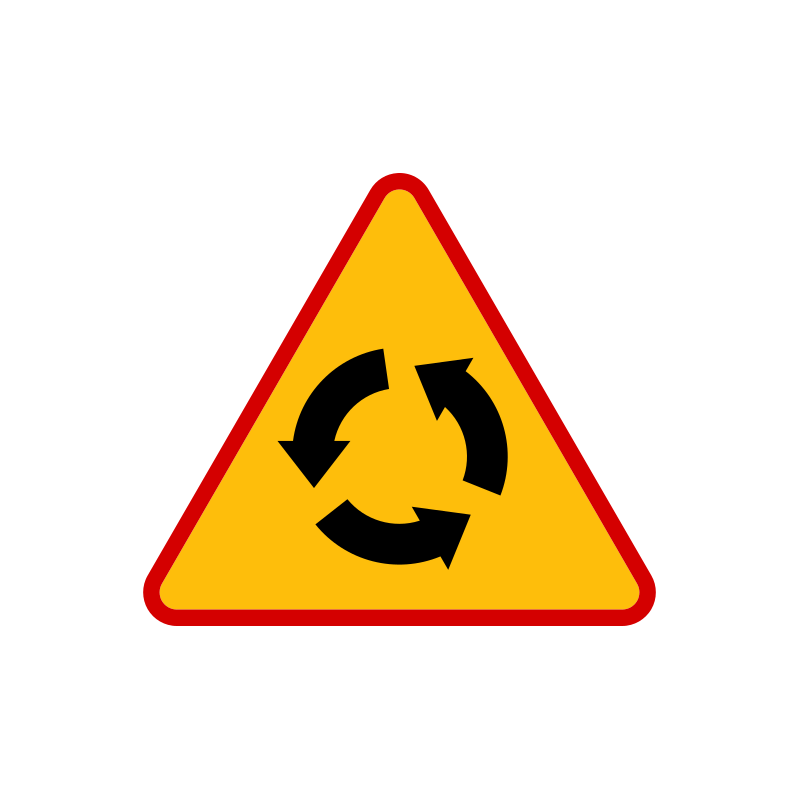 Znak A-8 Skrzyżowanie o ruchu okrężnym