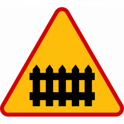 Znak A-9 Przejazd kolejowy z zaporami