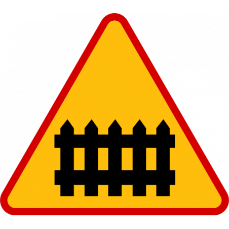 Znak A-9 Przejazd kolejowy z zaporami