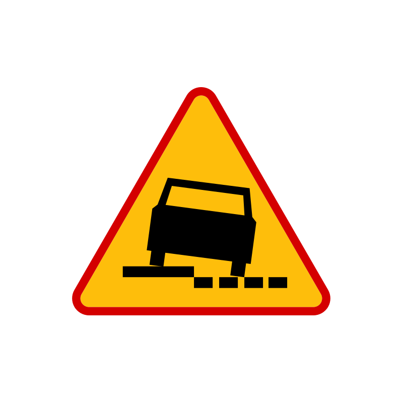 Znak A-31 Niebezpieczne pobocze