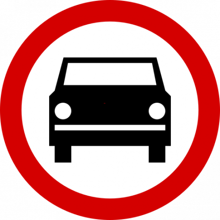 Znak B-3 Zakaz wjazdu pojazdów silnikowych, z wyjątkiem motocykli jednośladowych