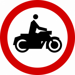 Znak B-4 Zakaz wjazdu motocykli