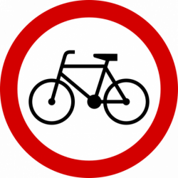 Znak B-9 Zakaz wjazdu rowerów