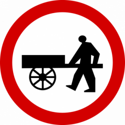Znak B-12 Zakaz wjazdu wózków ręcznych