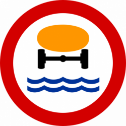 Znak B-14 Zakaz wjazdu pojazdów z materiałami, które mogą skaziæ wodę