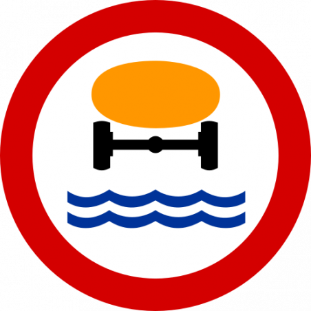 Znak B-14 Zakaz wjazdu pojazdów z materiałami, które mogą skaziæ wodę