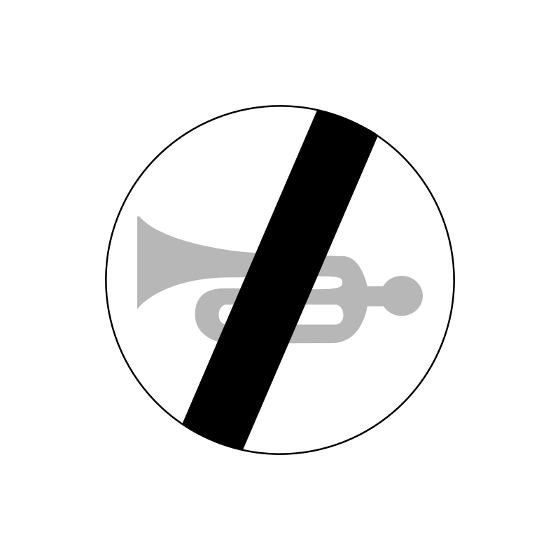 Znak B-30 Koniec zakazu używania sygnałów dźwiękowych