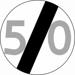 Znak B-34 Koniec ograniczenia prędkości