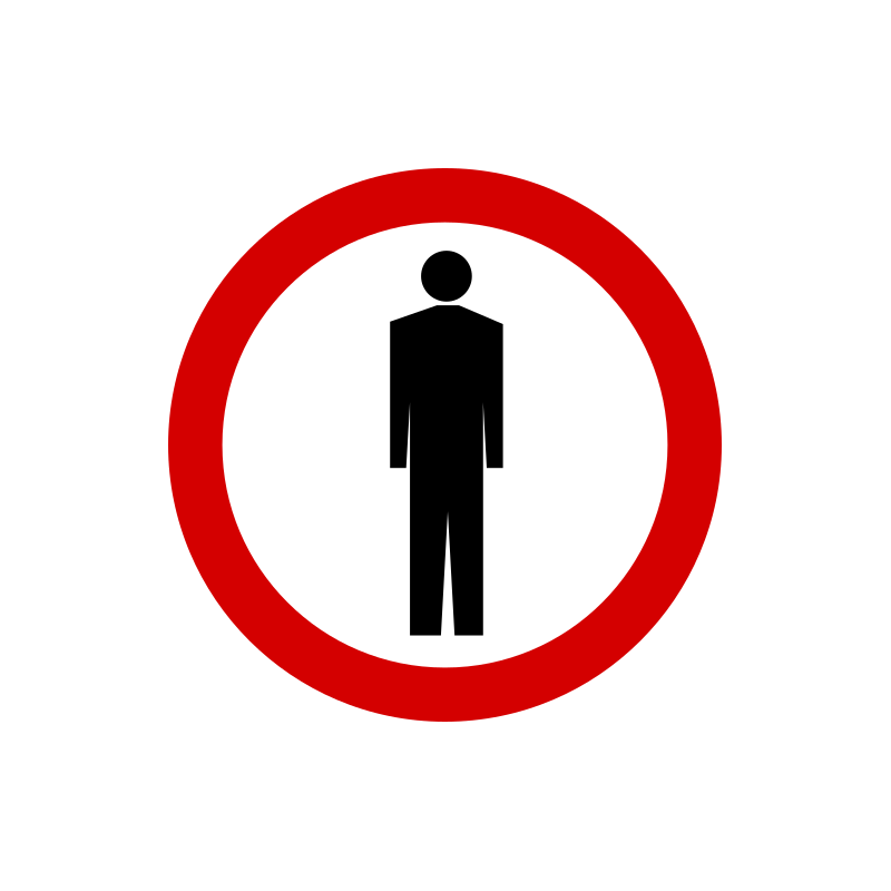 Znak B-41 Zakaz ruchu pieszych