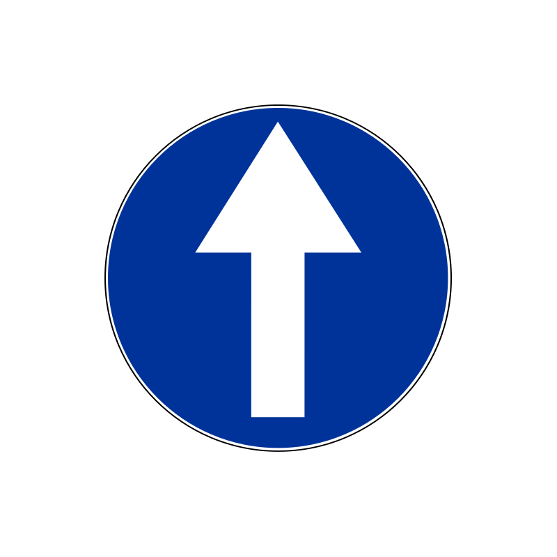 Znak C-5 Nakaz jazdy prosto