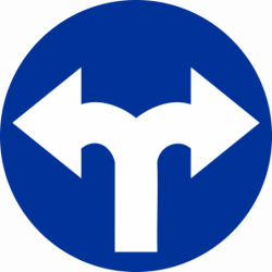 Znak C-8 Nakaz jazdy w prawo lub w lewo