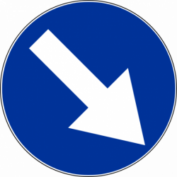Znak C-9 Nakaz jazdy z prawej strony znaku