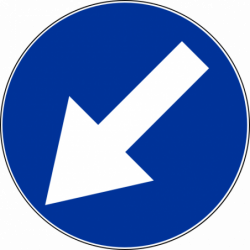 Znak C-10 Nakaz jazdy z lewej strony znaku