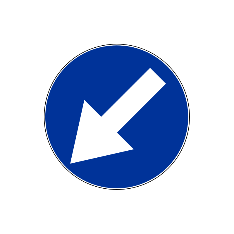 Znak C-10 Nakaz jazdy z lewej strony znaku