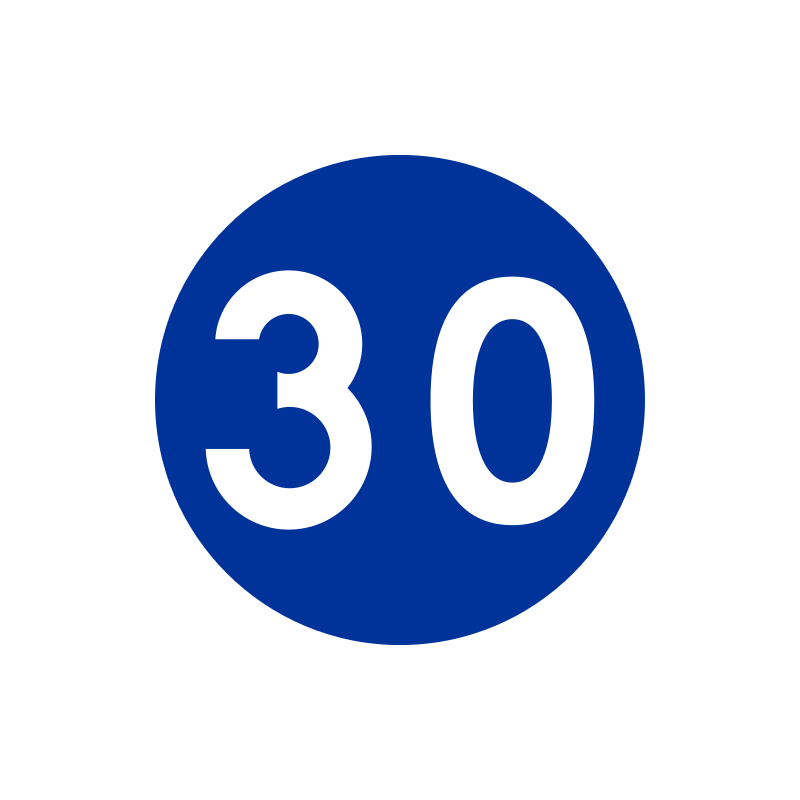 Znak C-14 Prędkoć minimalna