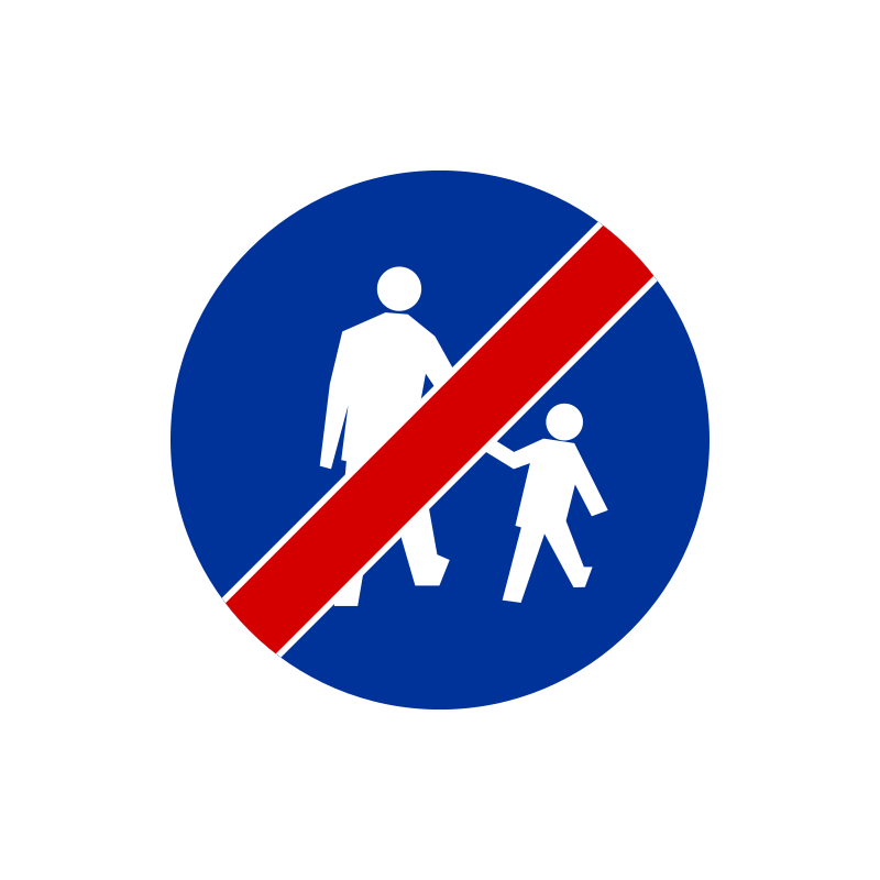 Znak C-16a Koniec drogi dla pieszych