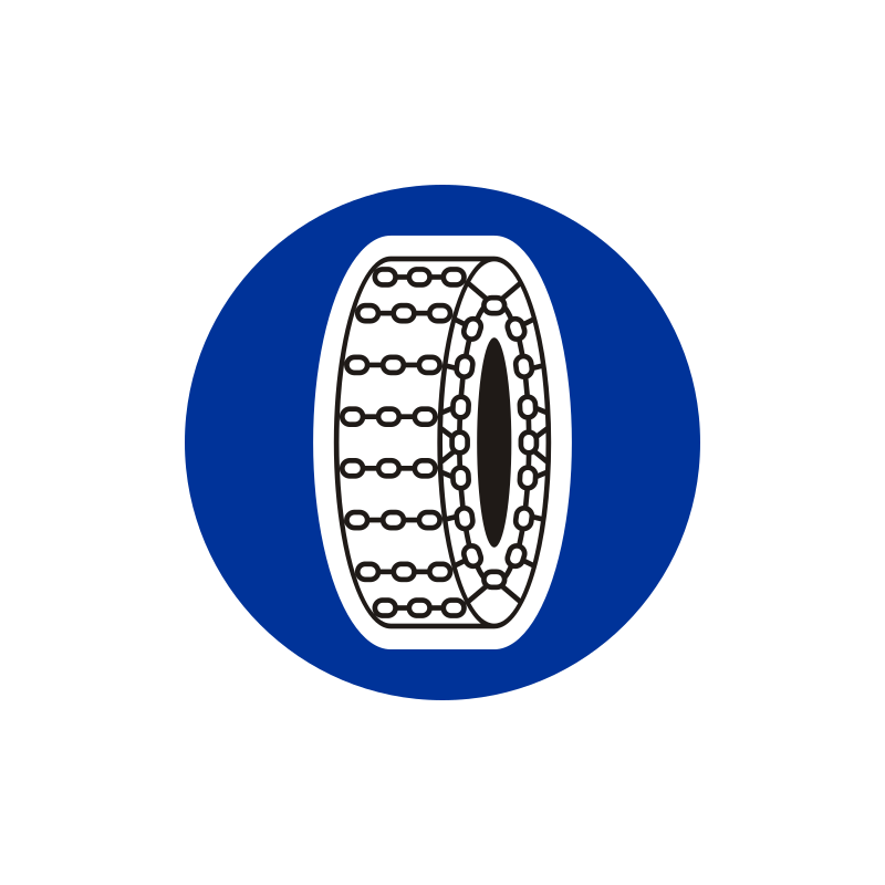 Znak C-18 Nakaz używania łańcuchów przeciwpoślizgowych