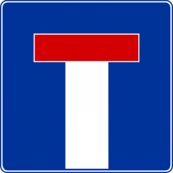 Znak D-4a Droga bez przejazdu