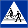 Znak D-6b Przejście dla pieszych i przejazd dla rowerzystów