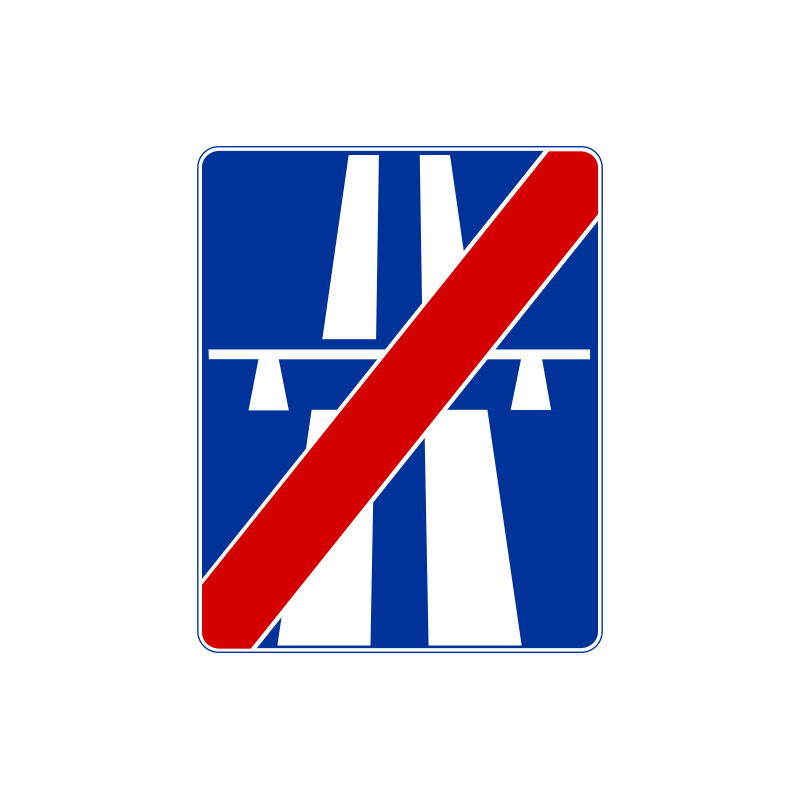 Znak D-10 Koniec autostrady