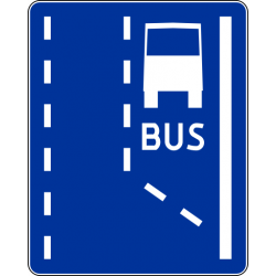 Znak D-11 Początek pasa ruchu dla autobusów