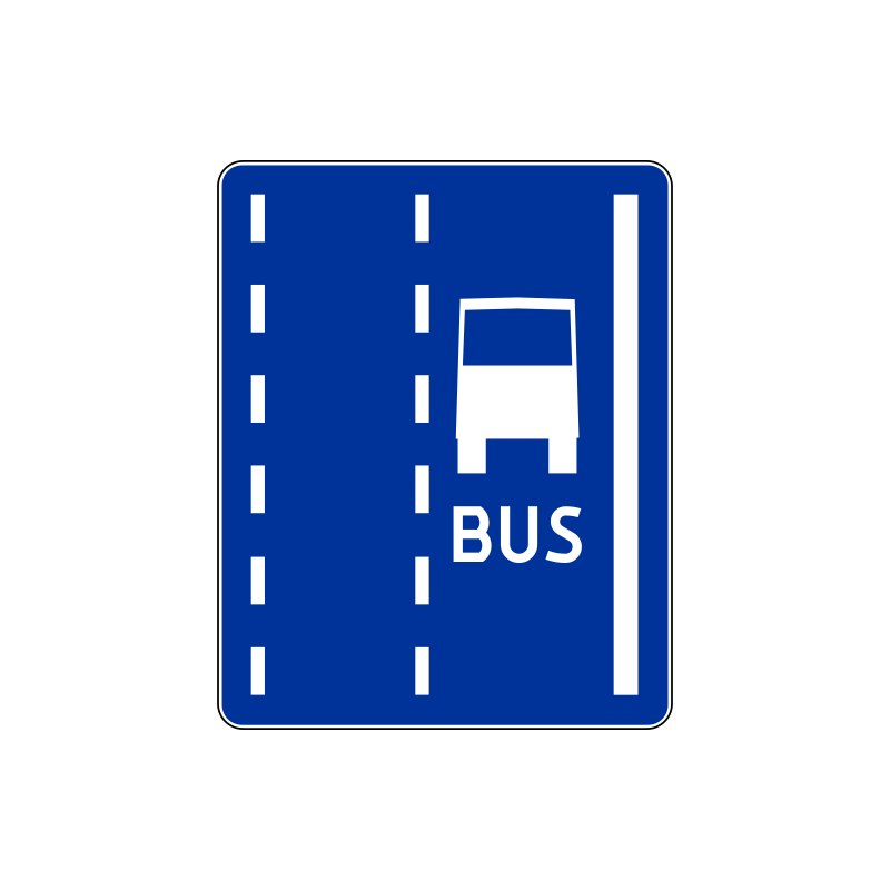 Znak D-12 Pas ruchu dla autobusów