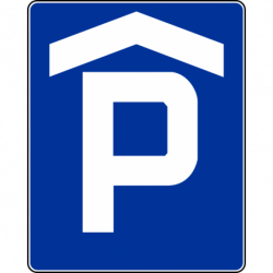 Znak D-18b Parking zadaszony