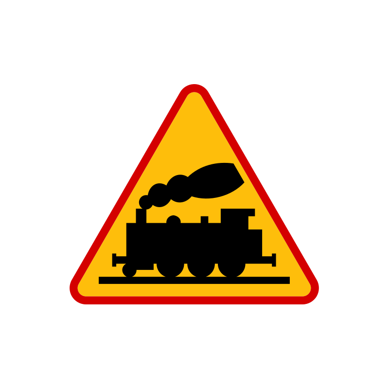 Znak A-10 Przejazd kolejowy bez zapór