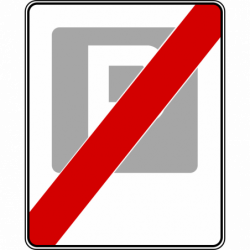 Znak D-45 Koniec strefy parkowania