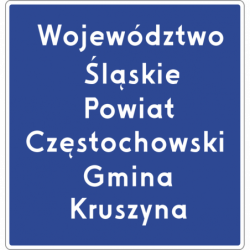 Znak F-3 Granica obszaru administracyjnego
