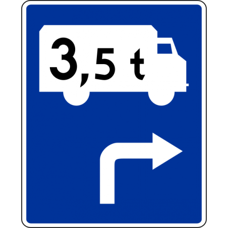 Znak F-12 Znak wskazujący przejazd tranzytowy umieszczany przed skrzyżowaniem