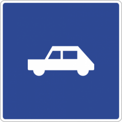 Znak F-20 Część drogi (pas ruchu) dla określonych pojazdów