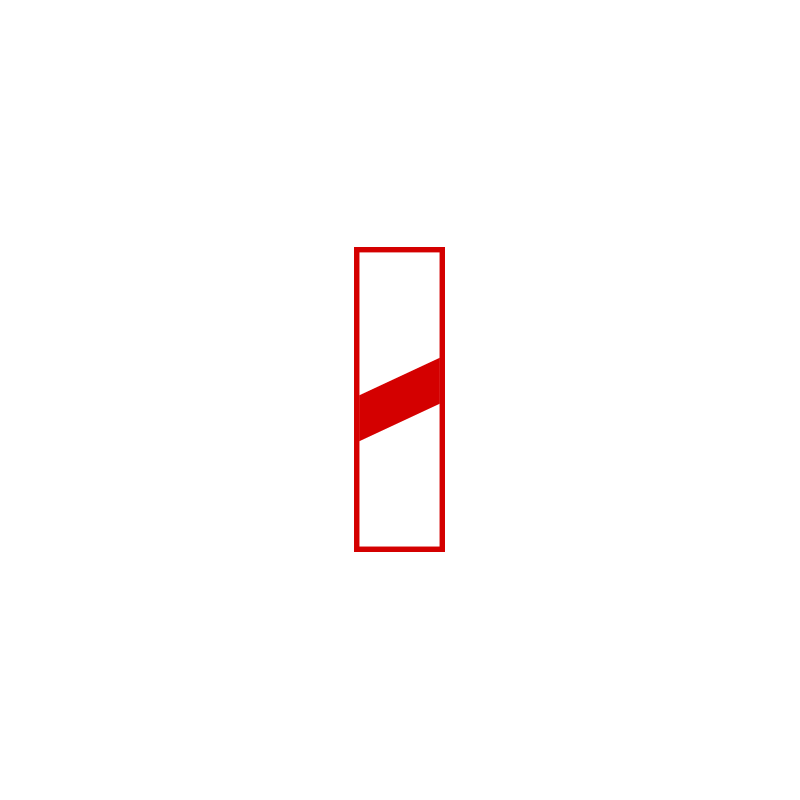 Znak G-1c Słupek wskaźnikowy z jedną kreską umieszczany po prawej stronie jezdni