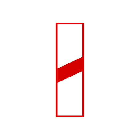 Znak G-1c Słupek wskaźnikowy z jedną kreską umieszczany po prawej stronie jezdni
