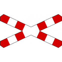 Znak G-3 Krzyż św. Andrzeja przed przejazdem kolejowym jednotorowym