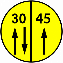 Znak W-2 Klasa obciążenia mostu o ruchu dwukierunkowym