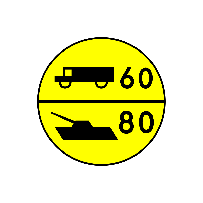 Znak W-3 Klasa obciążenia mostu o ruchu dwukierunkowym dla pojazdów kołowych i gąsienicowych