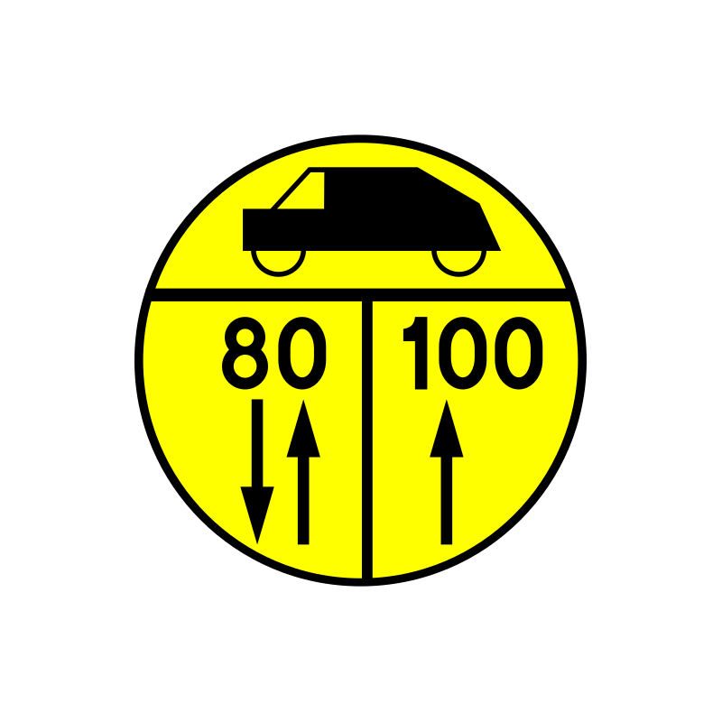 Znak W-4 Klasa obciążenia mostu o ruchu dwukierunkowym dla pojazdów kołowych