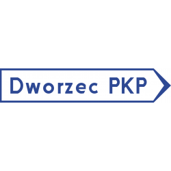 Znak E-6a Drogowskaz do dworca lub stacji kolejowej