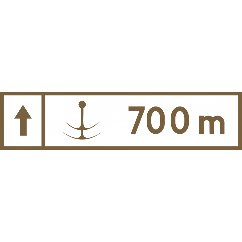 Znak E-7 Drogowskaz do przystani wodnej lub żeglugi