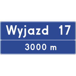 Znak E-20 Tablica węzła drogowego na autostradzie