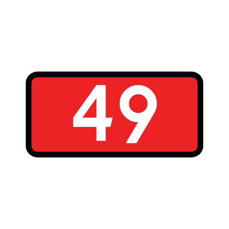 Znak E-15g Nr drogi krajowej o dopuszczalnym nacisku osi pojazdu do 8t