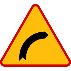 Znak A-1 Niebezpieczny zakręt w prawo